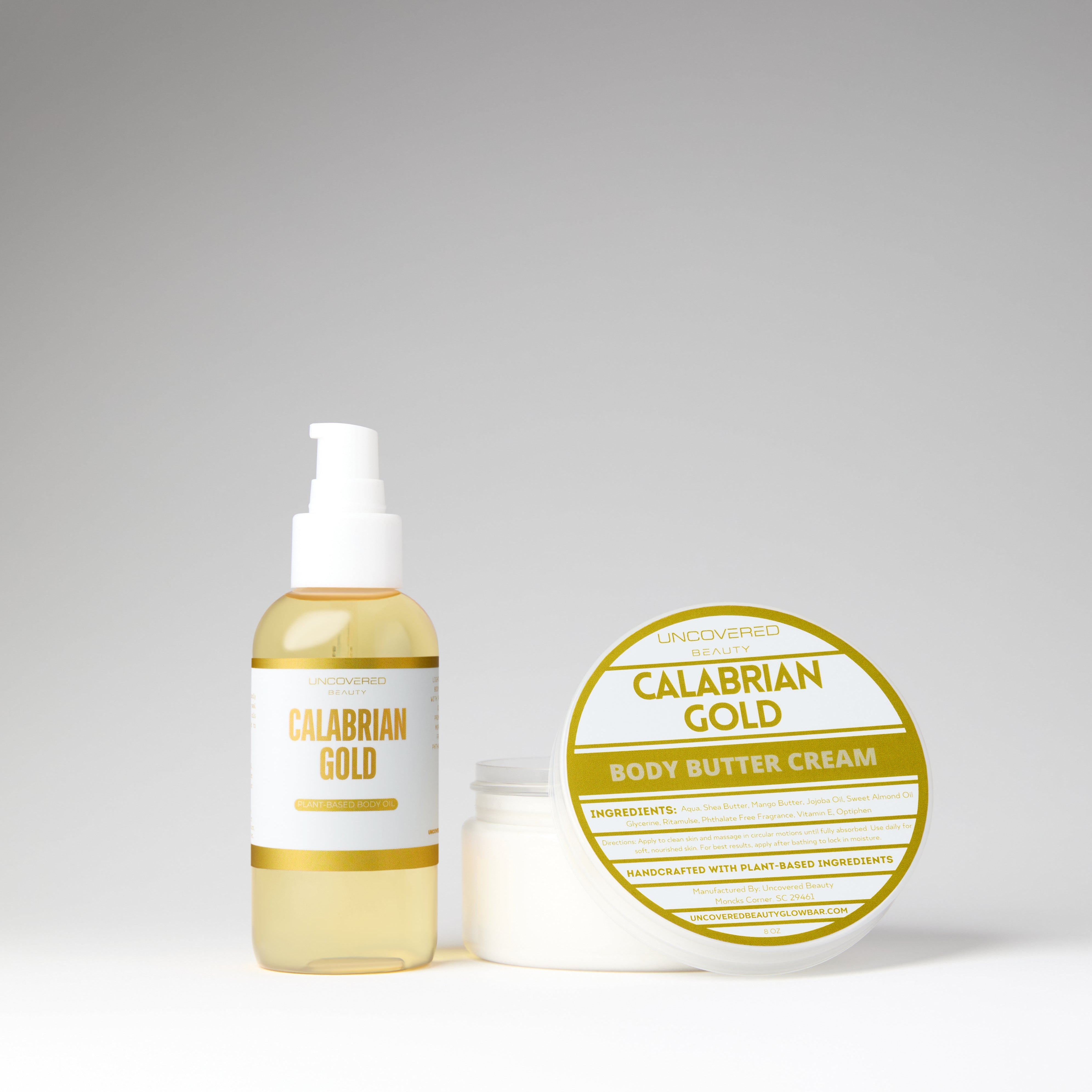 Calabrian Gold Body Oil and Body Butter Cream Bundle