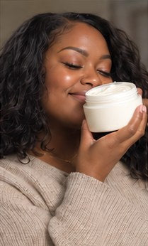 Smelling the body butter for the first time