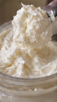 Whipped body butter texture up close